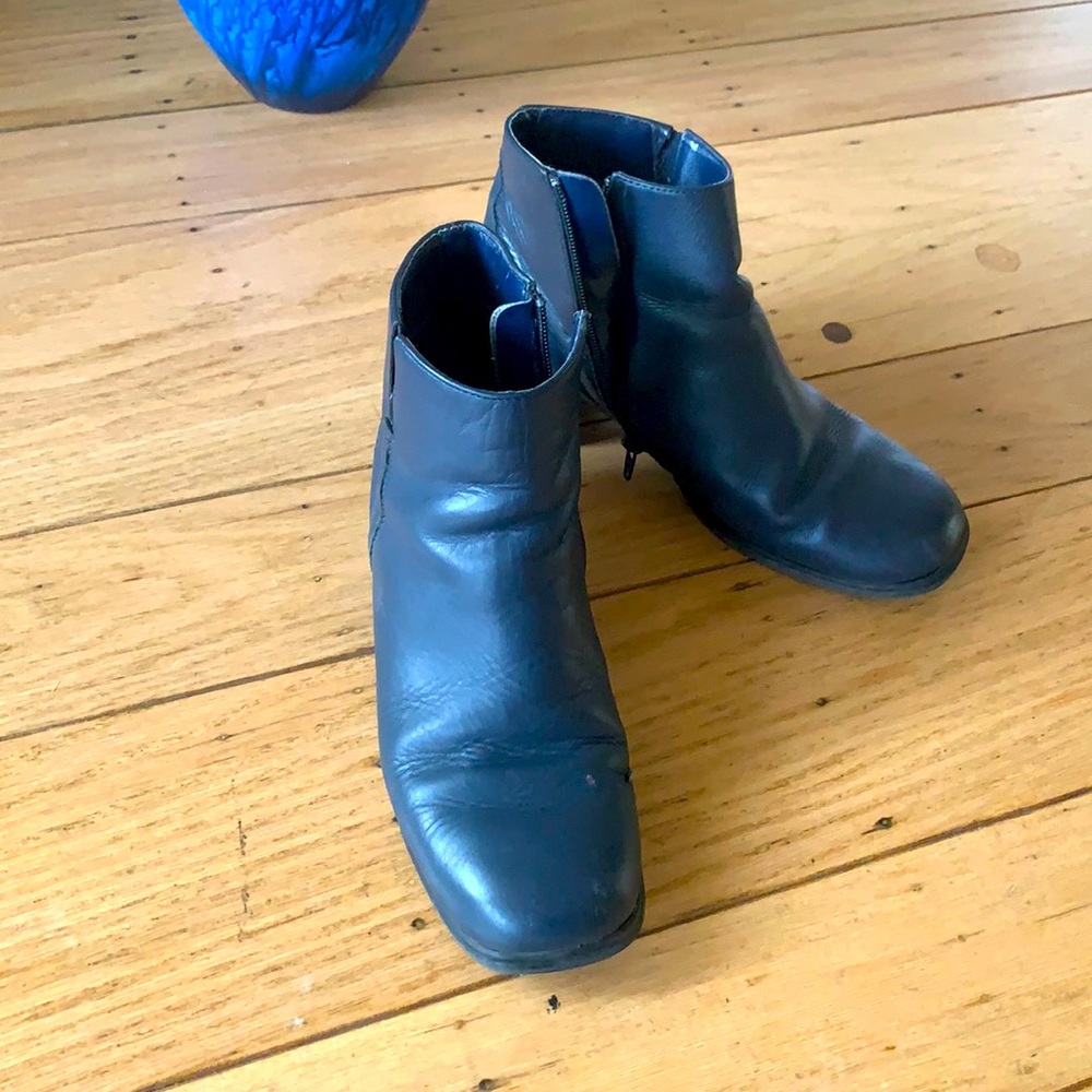 BLUE LEATHER BOOTS